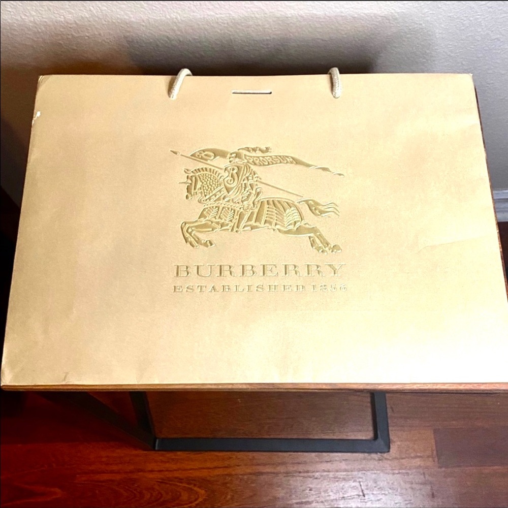BURBERRY Gold Embossed Gift Bag